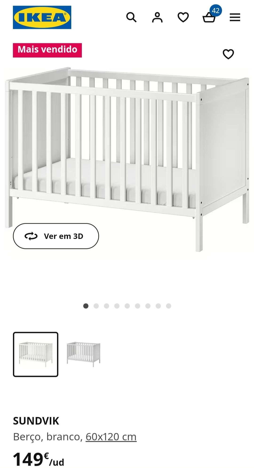 SUNDVIK Berço, branco, 60x120 cm - IKEA