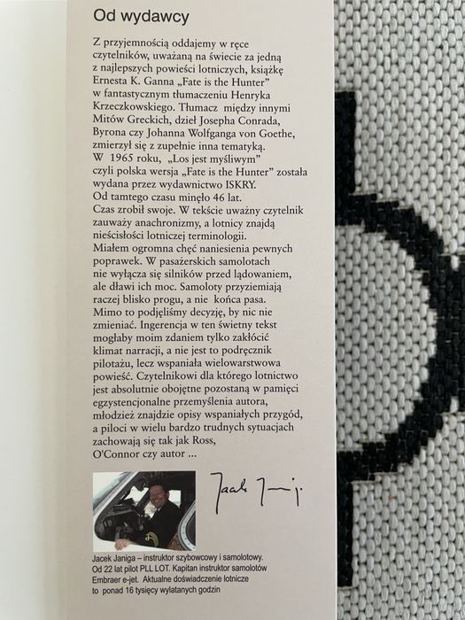 Książka Los jest myśliwym Ernest K Gann lotnictwo