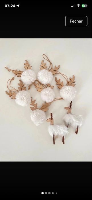 Conjunto de veados para decorar a árvore de Natal