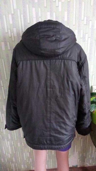 Пуховик 54-56 р. капюшон отстёгивается куртка/курточка пиджак зима