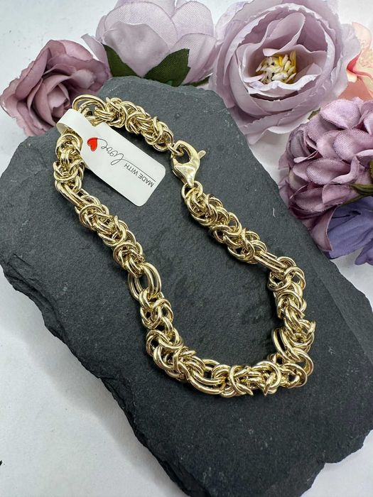 Złota bransoletka 585 14k 21cm Elegancka