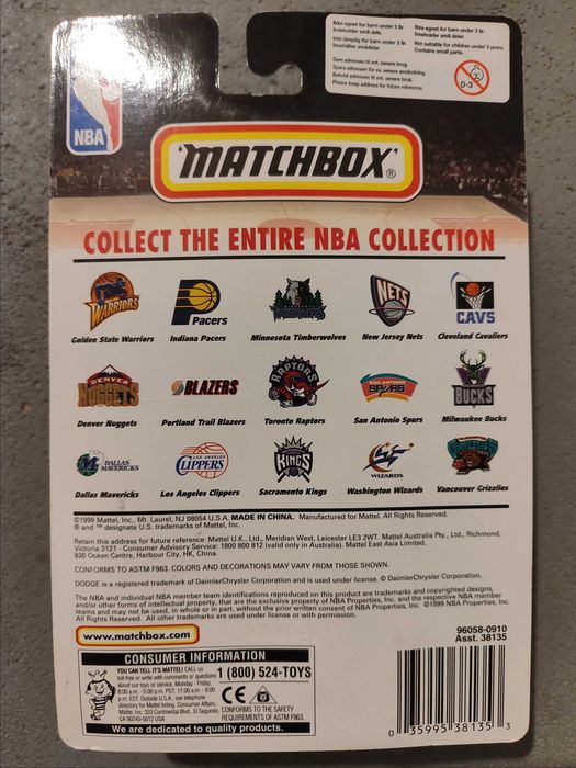Matchbox NBA Raptors Dodge