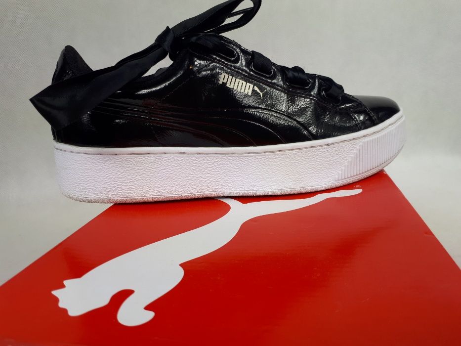 Buty sportowe PUMA vikky ribbon 37.5 us7 czarne sneakersy