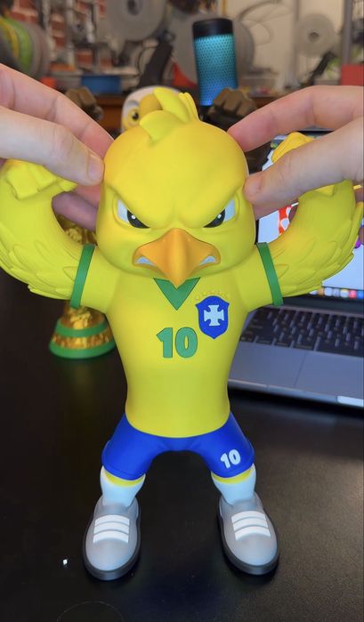 Mascote Brasil 3D | Estatueta Decorativa | Torcedor | Futebol