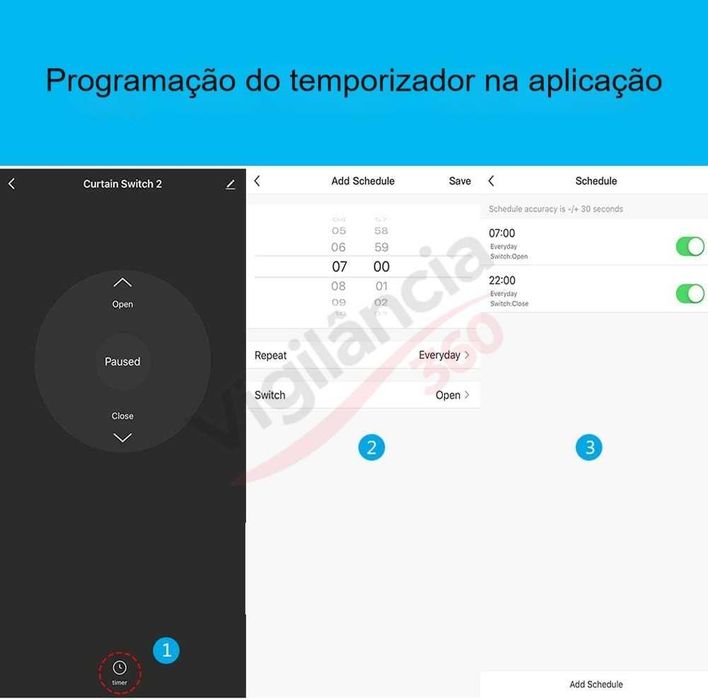 Interruptor Cortinas/Estores QS-Zigbee-CP03 | Sistema Tuya - NOVO