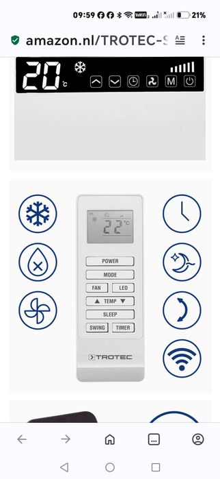Airconditioner heatpump, no outside unit, wifi, no noise, new