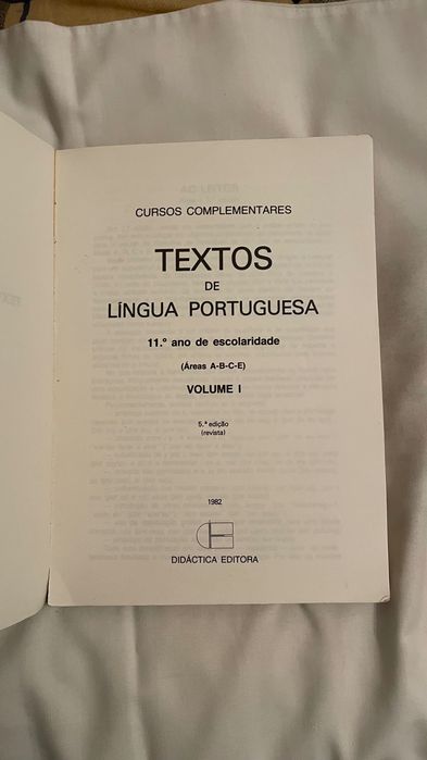 Livro Textos De Língua Portuguesa 11º Ano
