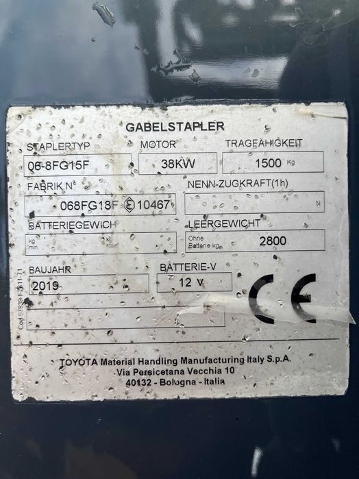 Wózek widłowy gazowy TOYOTA Tonero 15 - 8FG15F - 2019 rok