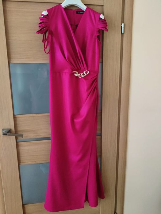 Sukienka wieczorowa, okolicznościowa LEAH 36-50 fuksja maxi