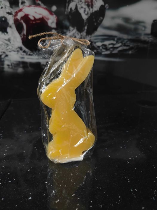 Świeczka świąteczna wielkanocna królik zając żółta Homla świeca nowa