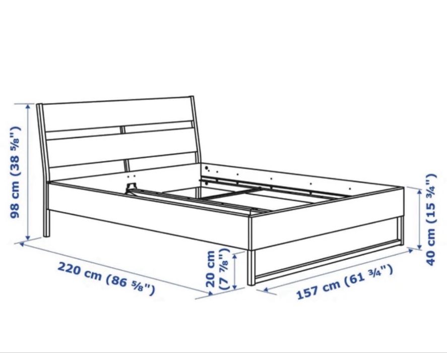 Cama casal 1,60 / 2,00 Trysil ikea  e mesas de cabeceira