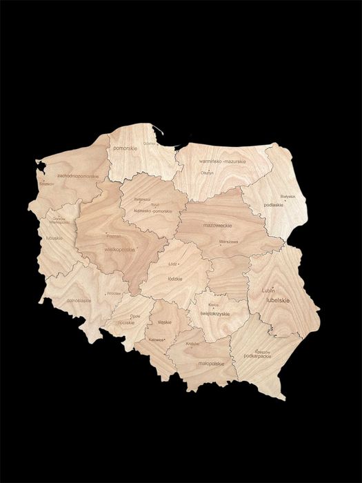Mapa Polski 75cm grawer województw i miast wojewódzkich, wybór kolorów