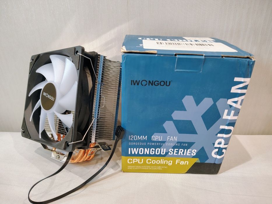 Кулер для процесора 120 мм TDP 160W RGB 4pin 4 теплотрубки AMD IWONGO