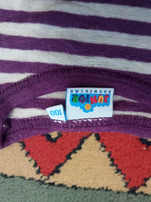 Fioletowo białe body 98-104 barneklar junior zestaw z zielonymi