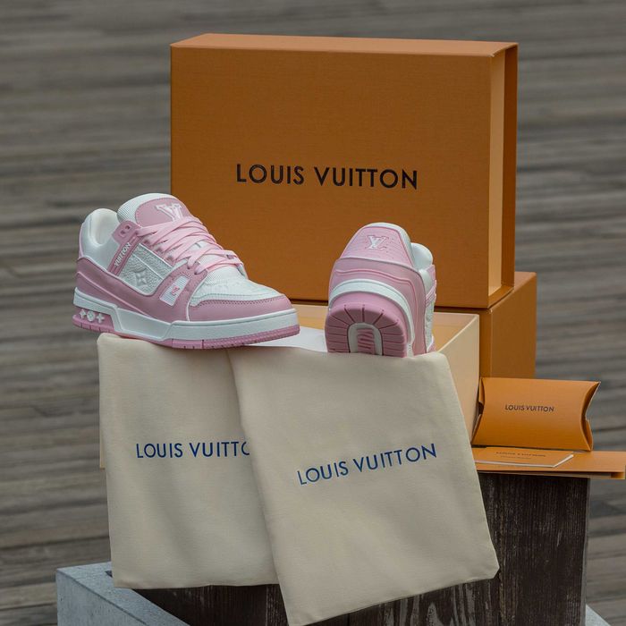 Кросівки Louis Vuitton LV Trainer Sneakers White/Pink (Luxe)