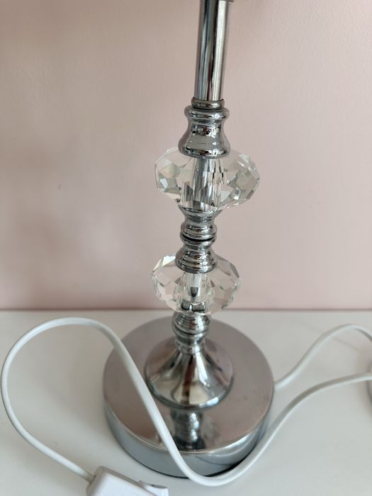 Lampka nocna glamour z krysztalami srebrna