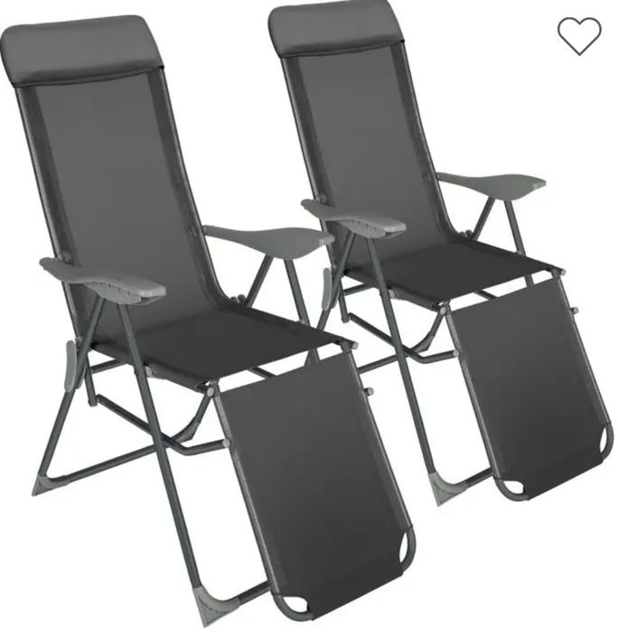 Conjunto de 2 cadeiras jardim/campismo em alumínio Jana antracite