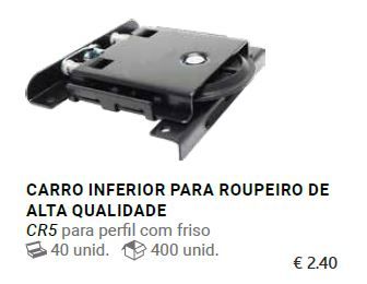 Roda / carro para porta correr roupeiro