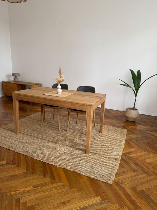 Stół drewniany dębowy- stół z chowaną wkładką- lite drewno dębowe