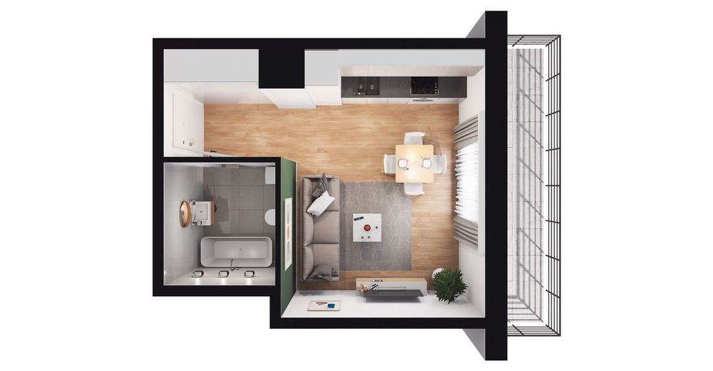 1-pokojowe mieszkanie 25m2 + balkon Bezpośrednio
