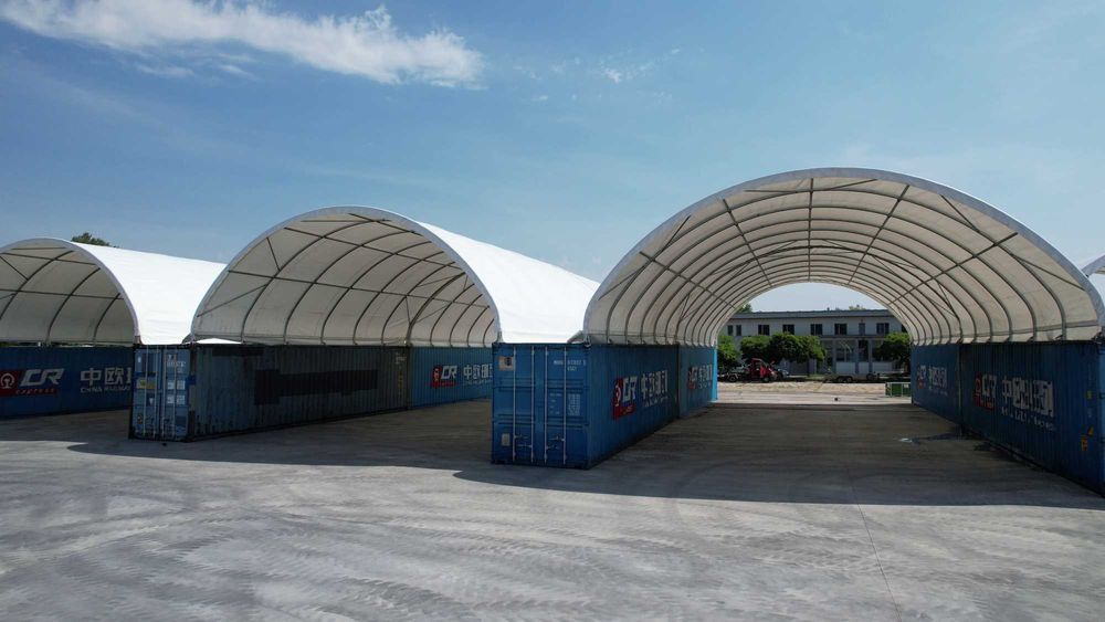 Zadaszenie Kontenerowe 10x12m 900/m2 magazynowy, wiata kontenerowa)