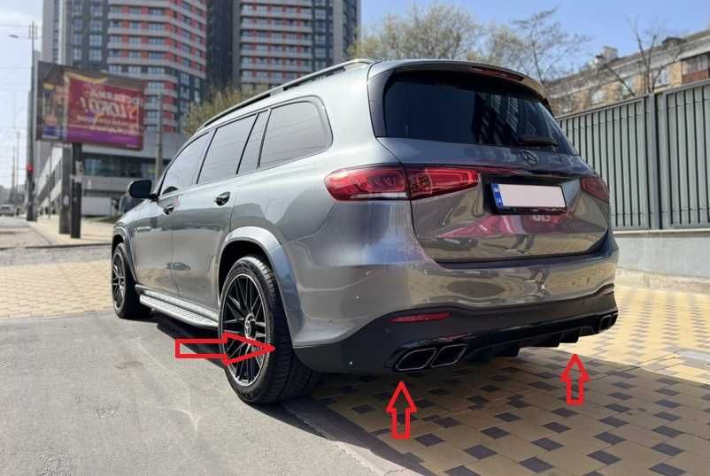 Диффузор заднего бампера Mercedes GLS-Class X167 2019-2022