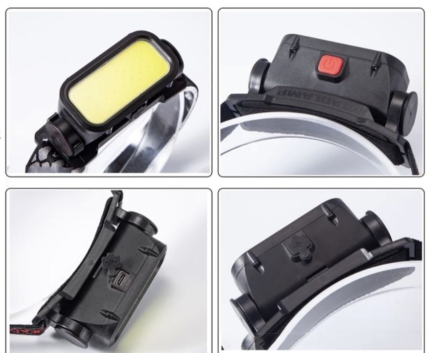 Ліхтар налобний BL-008+COB (white+red), червоне світло, водозахист, вб