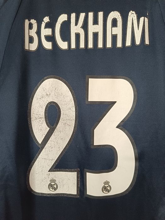 Koszulka Real Madrid 2003-04 Away #23 Beckham Adidas Climalite Roz. S