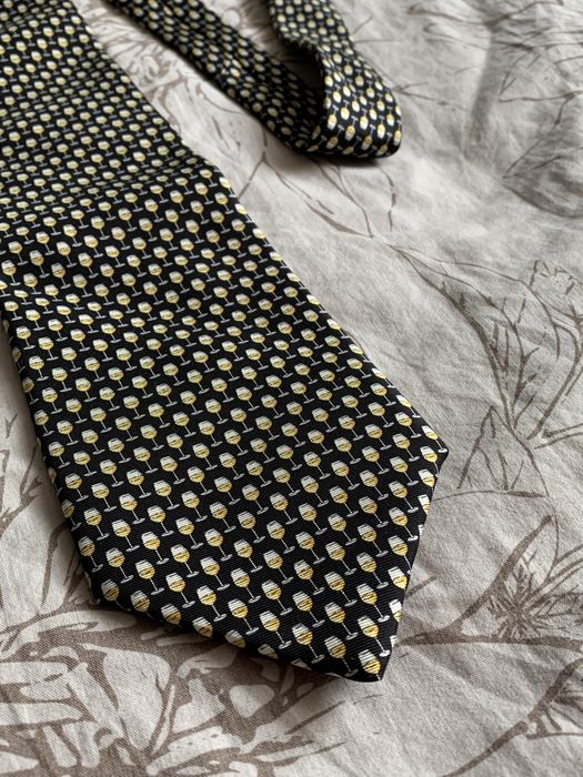 krawat męski piwo wino tie rack beaufort silk jedwab vintage