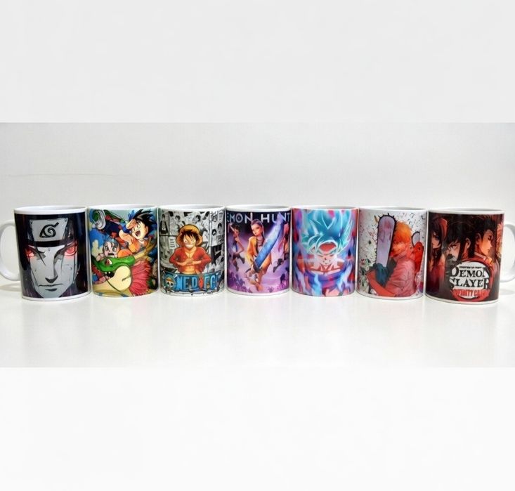 Zestaw prezentowy manga anime 7 kubkow Demon Slayer Demon Hunters Drag