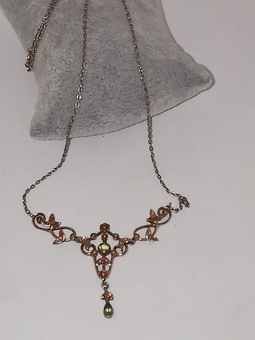 Кольє срібне з позолотою, 925*