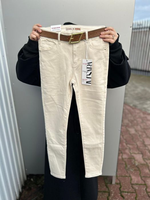Jeansy M.Sara skinny+ pasek