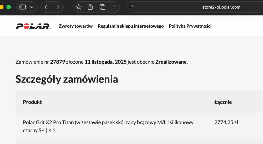 Polar Grit X2 Pro Titan w super stanie
