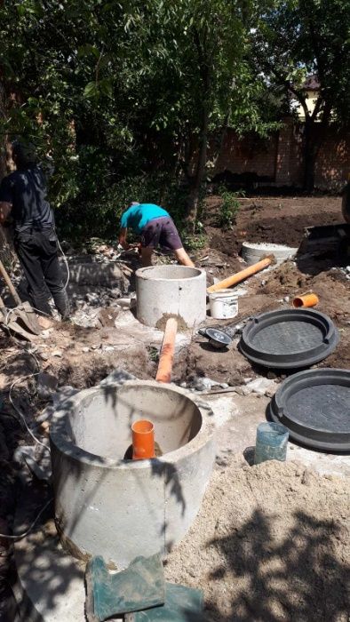 Будівництво монтаж септик під ключ без викачки бетонні кільця ДРЕНАЖ