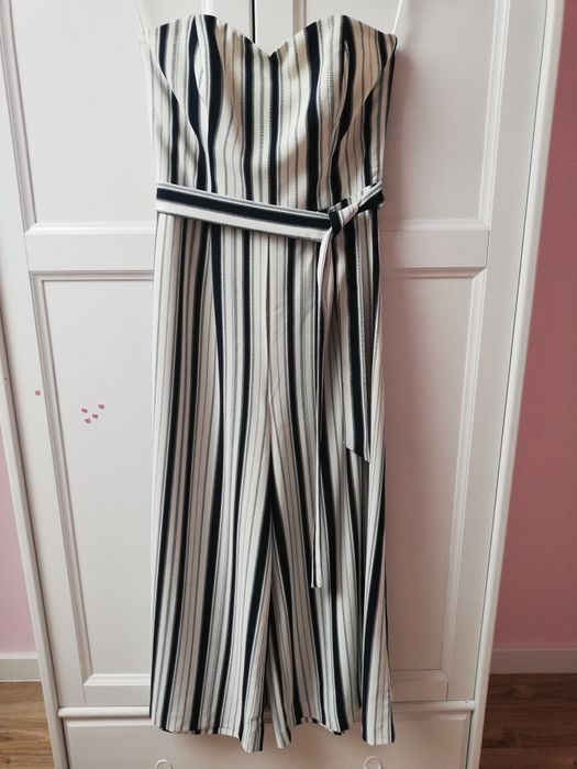 Kombinezon w paski gorset impreza wesele H&M S 36