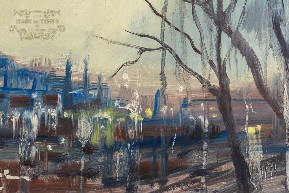 Antigo quadro - pintura de técnica mista