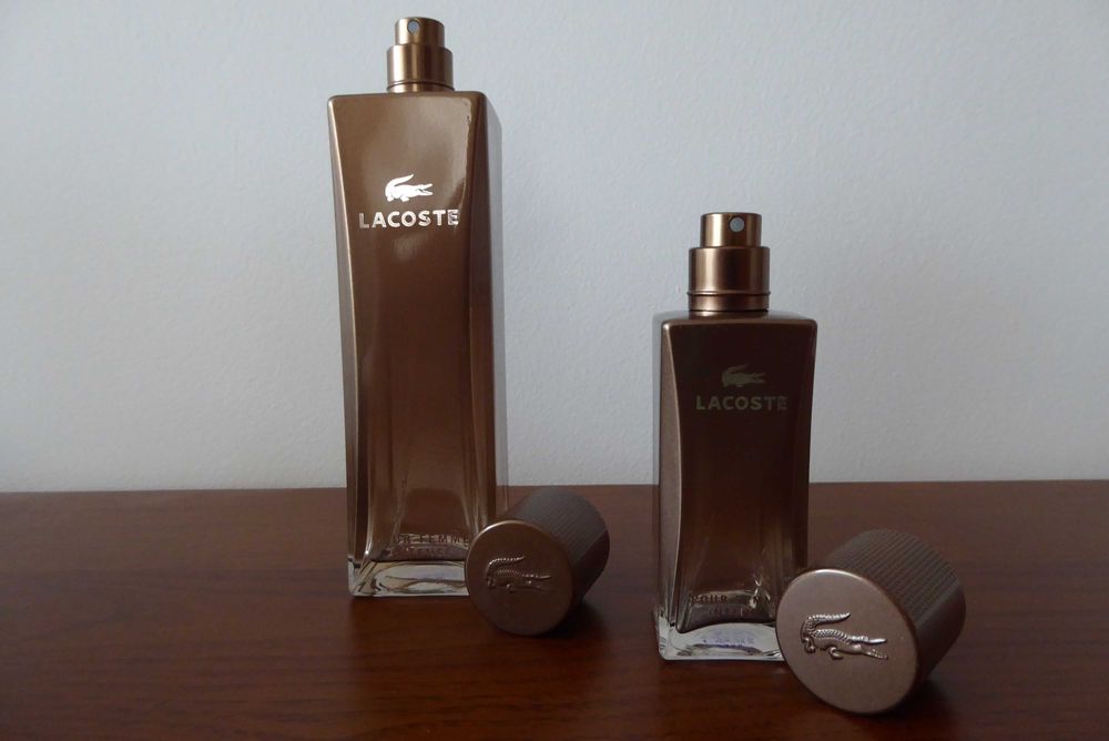 Puste flakony po LACOSTE Pour Femme Intense EDP 90 oraz 30 ml UNIKATY