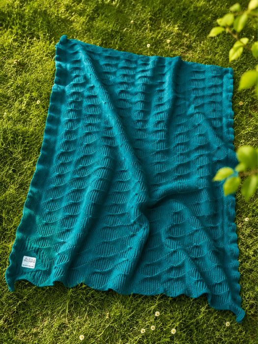 Zielony pled Ikea PS 2017 Paulin Machado designerski koc 95×160 cm idealny na zimę