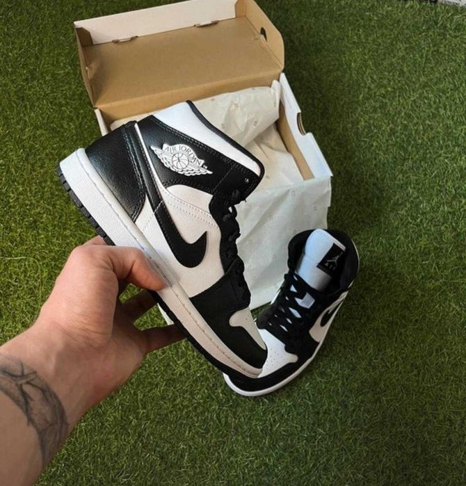 Nike air jordan 1 bialo czarne sneakersy za kostke nike jordan 36-46