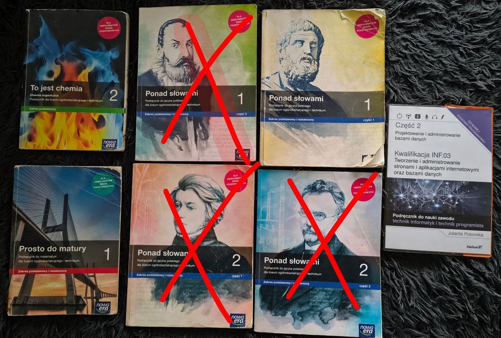 Podręczniki liceum technikum klasa 1, 2