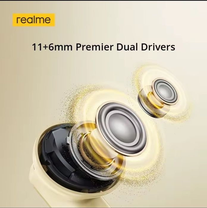 Наушники беспроводные Realme buds air 8 шикарные tws с LHDC 5.0 и двумя динамиками на ухо Hi-Res