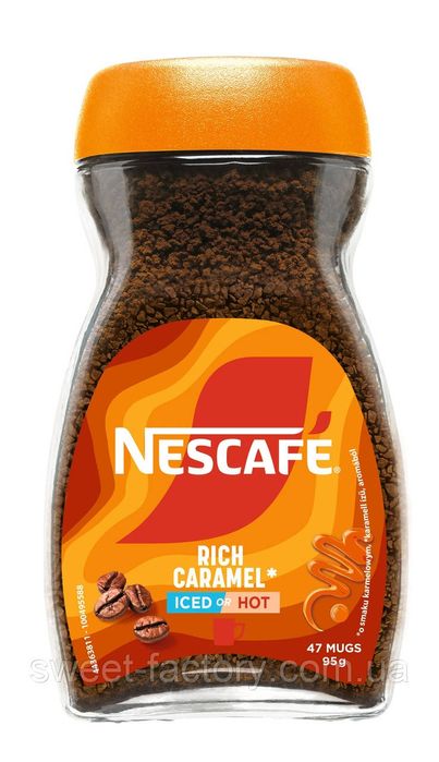 Розчинна кава NESCAFE CARAMEL 95 г та з горіхом