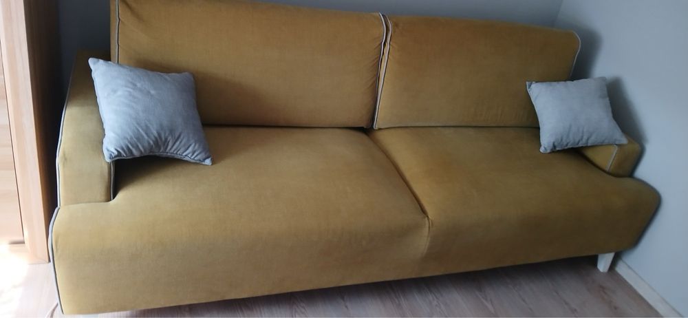 Duża kanapa z funkcją spania 180x220 - sprężyny kieszeniowe, stan bardzo dobry