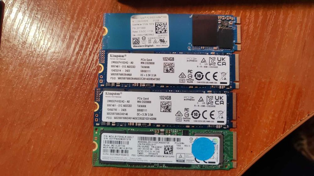 SSD M2 NVME 1Тб_512Гб WD_Kingstone_Samsung_Netac
