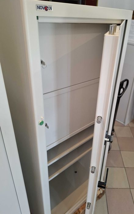 Sejf szafa pancerna metalowa Novcan, 270 kg, dwie skrytki, dwa zamki