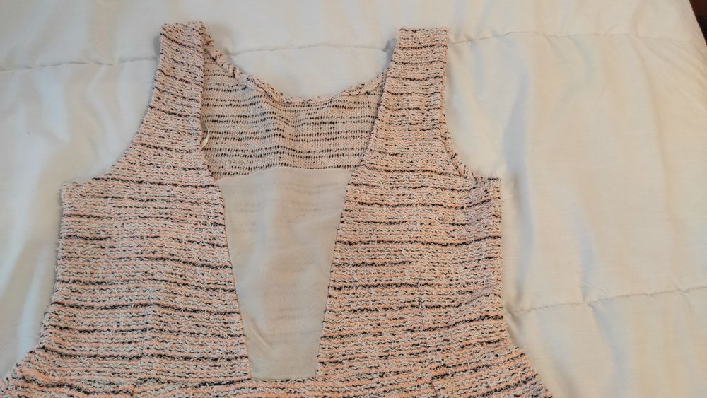 Vestido curto, Springfield, tamanho M, cor (damasco, bege e preto)