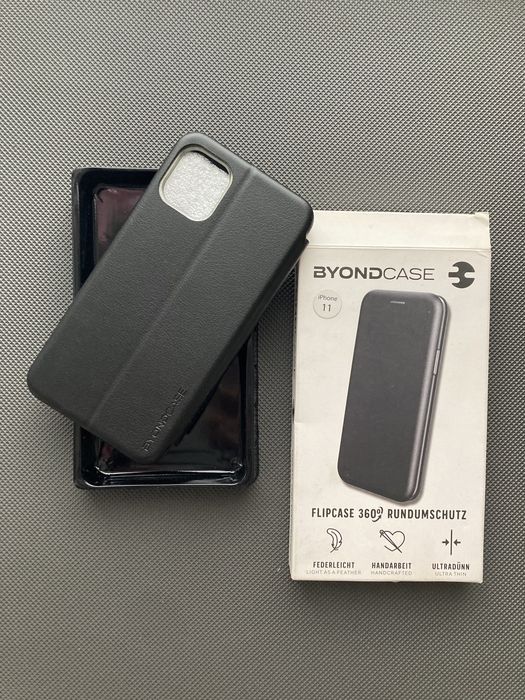 Case, etui z klapką, ochorna 360* Byondcase iPhone 11 czarne klasyczne
