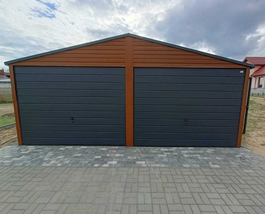 Garaż kolor DREWNOPODOBNY PREMIUM 4x5 6x5 wzmocniony na wymiar