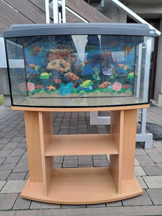 Akwarium 112L 80x35x40cm pokrywa, szafka, grzałka, led-y. OKAZJA!