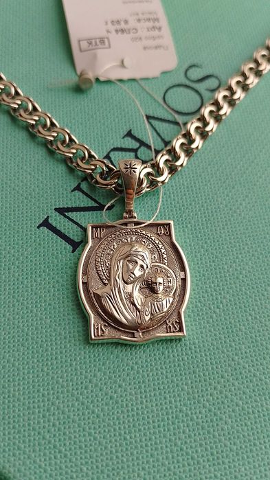 Серебряная иконка подвес Архангел Михаил Николай Богородица Ангел Хран